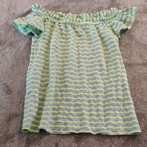 Corey Lynn Calter Striped Off Shoulder Dress